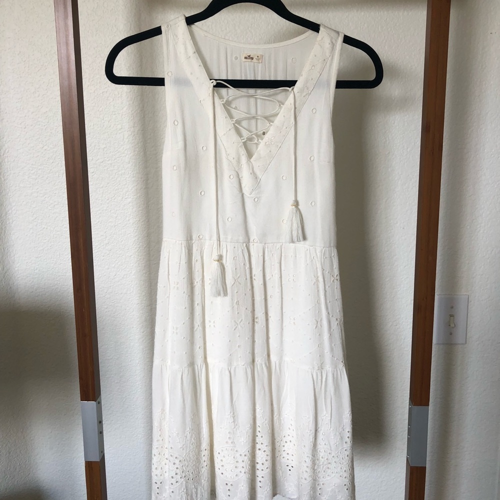 Hollister Boho White Eyelet Lace Dress XS